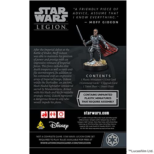 Atomic Mass Games Star Wars Legion Moff Gideon Expansion 5