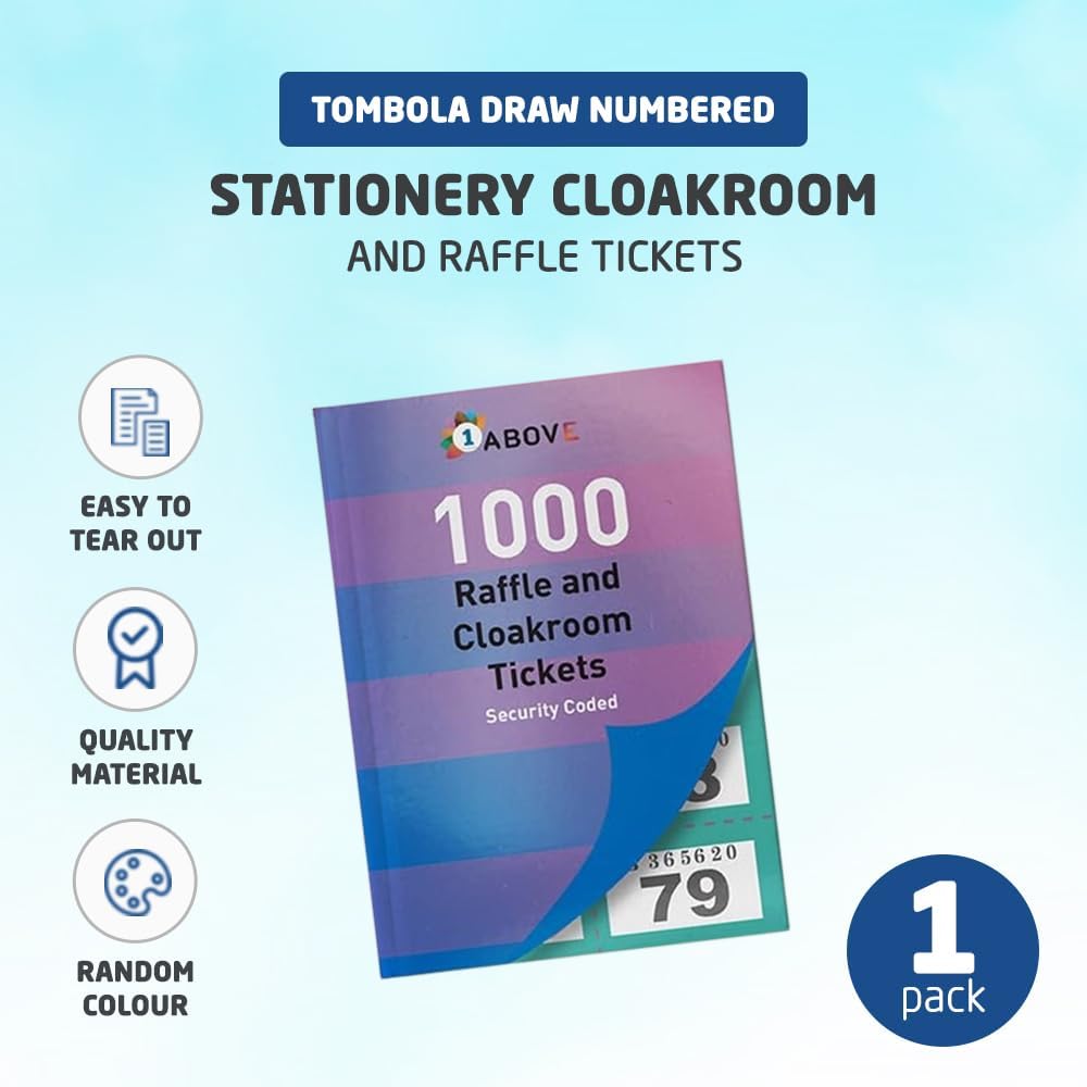 1ABOVE Tombola Raffle Tickets Book - 1000 Numbered Tickets with Security Features 6