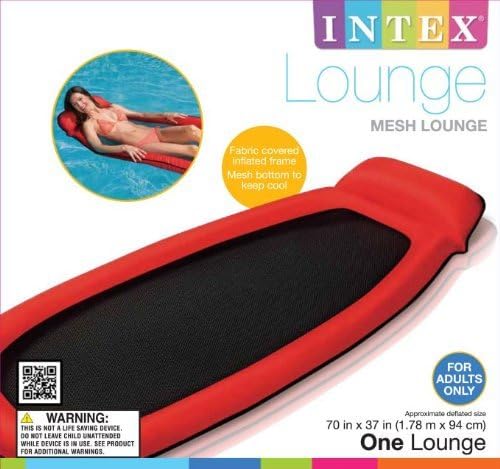 Intex Mesh Lounge Mat - 178x94 cm with Built-In Pillow and Dual Air Chambers 4