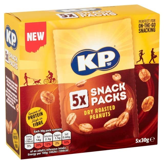 KP Dry Roasted Peanuts Multipack - High in Fibre, Vegetarian Snack 3