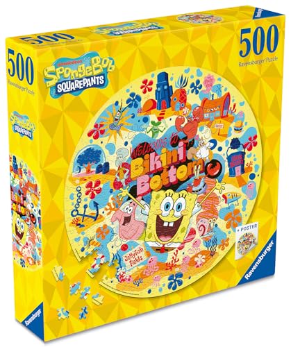 Ravensburger Spongebob Squarepants Circular 500 Piece Jigsaw Puzzle | 52cm Diameter | Ages 10+