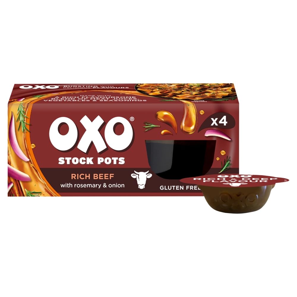 OXO Rich Beef Stock Pots with Rosemary & Onion – 4 Pots | Made with Real Meat Juices 2