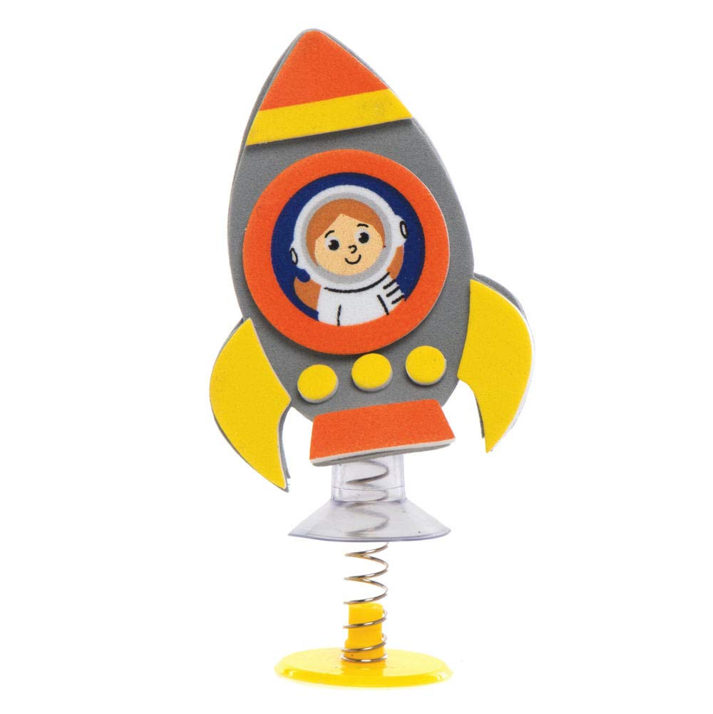 Baker Ross Space Rocket Jumping Toys - Pack of 8 Foam Popping Rocket Kits 3