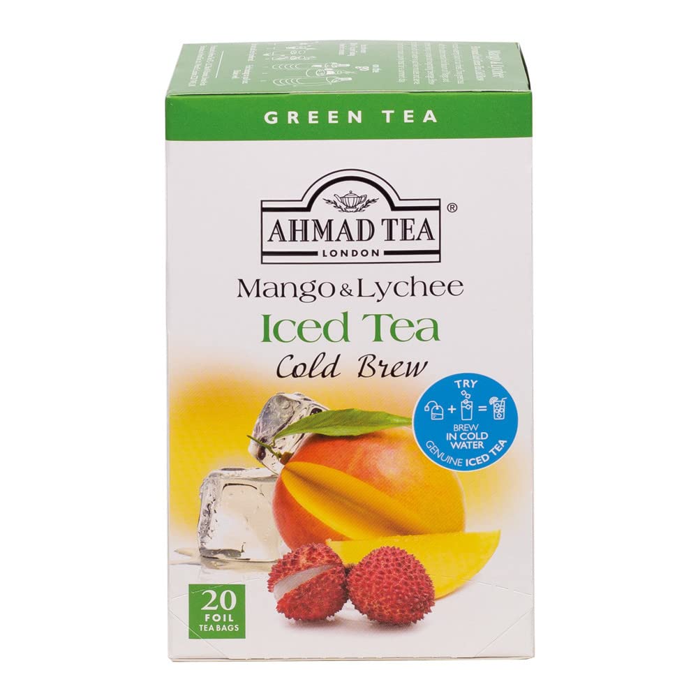 Ahmad Tea Mango & Lychee Cold Brew Green Tea - 20 Teabag Sachets