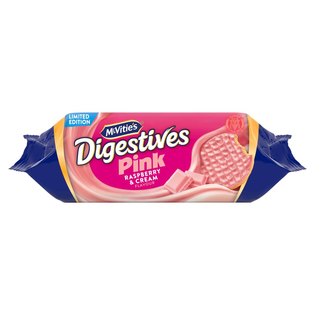 McVitie's Pink, Raspberry & Cream Flavour Digestives Biscuits, 232 g