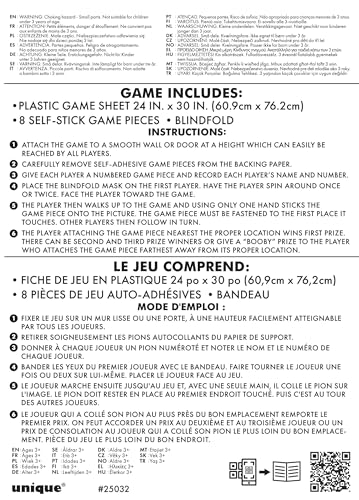 Pin the Tail on the Donkey Game - Deluxe Multicolor Edition for 8 Players