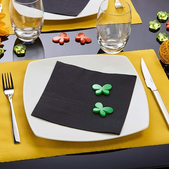 Le Nappage FSC® Certified Black 2-Ply Napkins 33 x 33 cm - Pack of 50