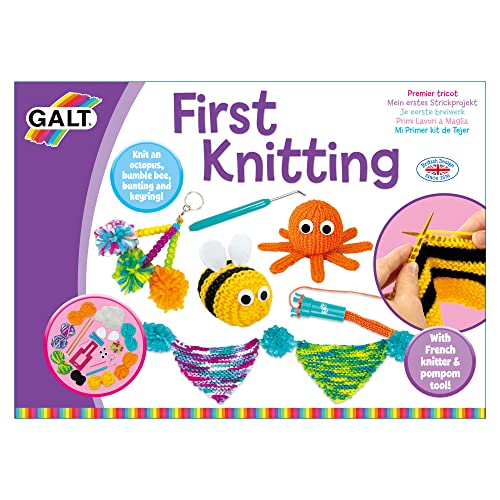 Galt First Knitting Craft Kit for Kids, Ages 6+ 7