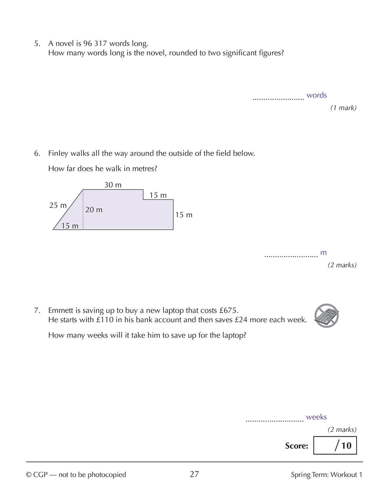 CGP New KS3 Maths 10-Minute Weekly Workouts - Year 8 | Catch-up & Home Learning 3