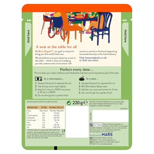 Ben's Original Vegetable Pilau Microwave Rice, 6 x 220g Pouches 7