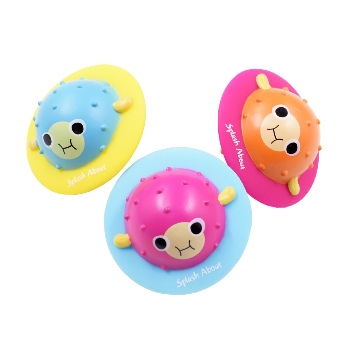 Splash About Flip and Float Pufferfish Toys - Floating Bath Toys for Water Play, 3-Pack