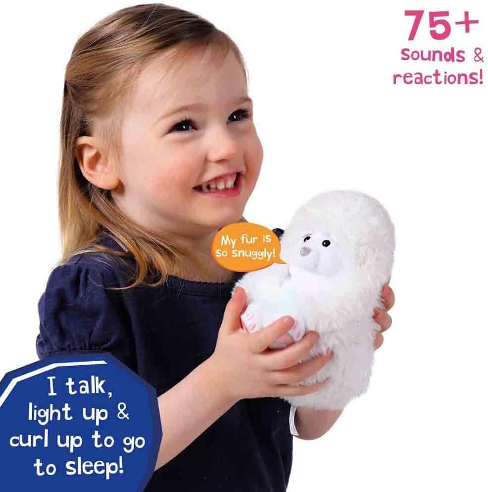 Curlimals Perry Polar Bear Arctic Glow Teddy Bear - Interactive Light-Up Plush Toy for Kids 9