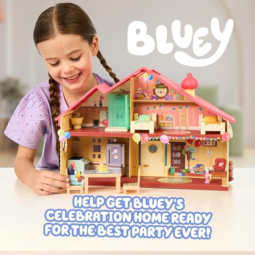 Bluey Celebration Home Playset - 11-Piece Playset with Exclusive Figure, Ages 3+ 6