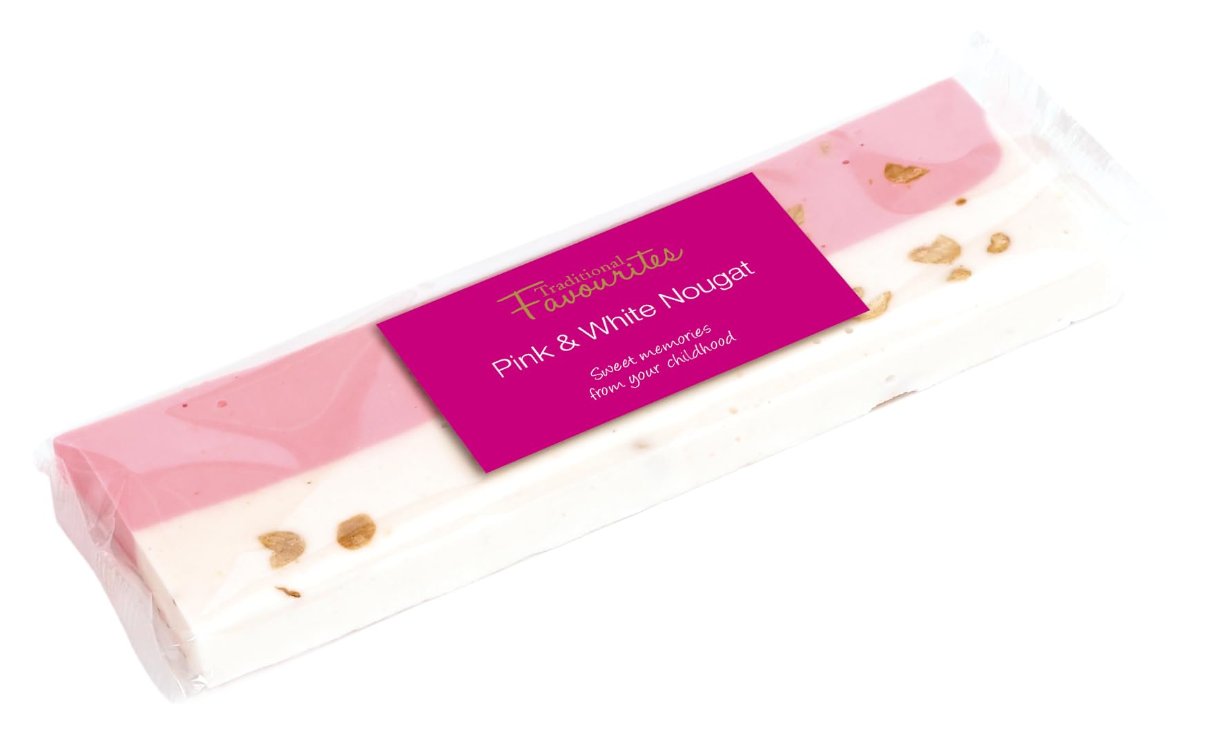 Bon Bon's Gourmet Traditional Favourites Pink & White Nougat 100g Bar