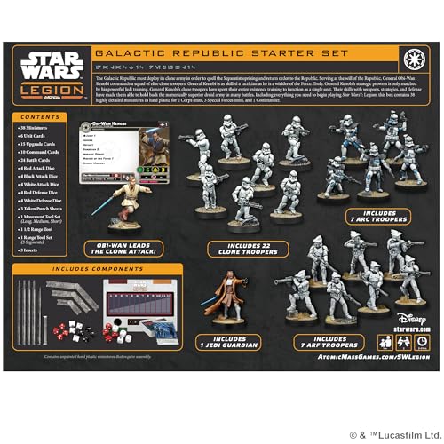 Asmodee Star Wars: Legion - Galactic Republic Starter Set Miniature Game 9
