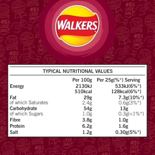 Walkers Smoky Bacon Flavour Crisps Multipack 6x25g 5