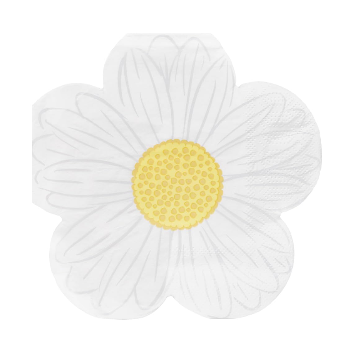 Talking Tables 20 x Daisy Shaped Floral Paper Napkins | White | 16 cm