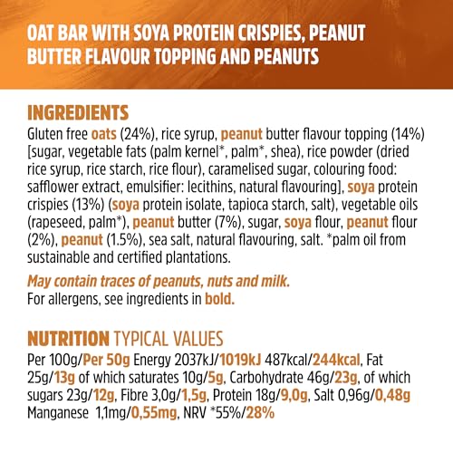 JB's TREK High Protein Flapjack Peanut Butter - Gluten Free Plant Based Protein Bar 6