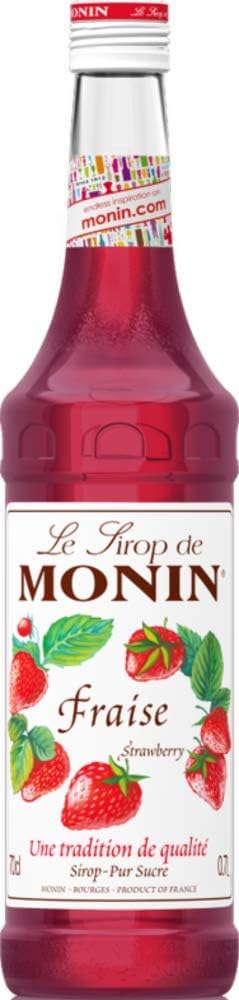 Monin Strawberry Syrup 700 ml - Premium Fruit Syrup for Beverages