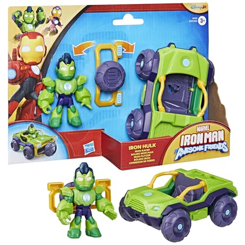 Iron Hulk Action Figure & Vehicle Toy Set - 3 Inch Poseable Figure with 2-in-1 Armour Accessory 11