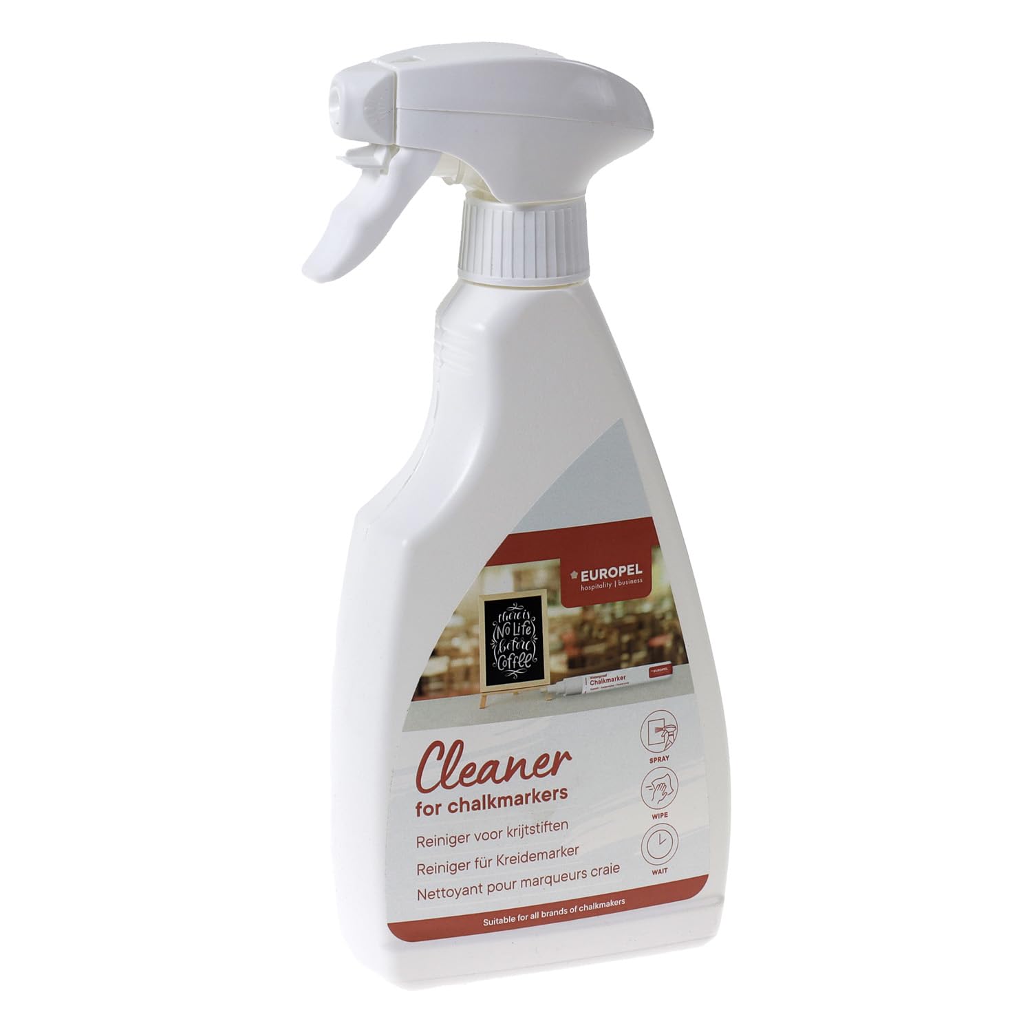 Europel Liquid Chalk Marker Cleaning Spray - 500 ml | Residue-Free Waterproof Chalk Removal