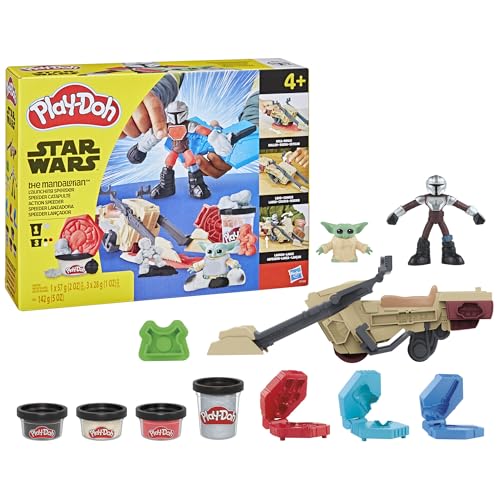 Play-Doh STAR WARS: THE MANDALORIAN Launching Speeder Playset - Action Figures & Vehicle for Kids 4+ 13