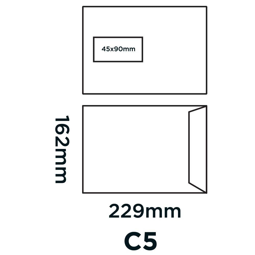 Blake C5 Pocket Peel & Seal Window Envelopes 229 x 162 mm 100 gsm Pack of 100 White 2