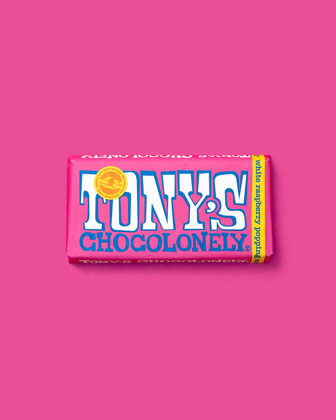 Tony's Chocolonely White Raspberry Popping Candy Chocolate Bar - 180g