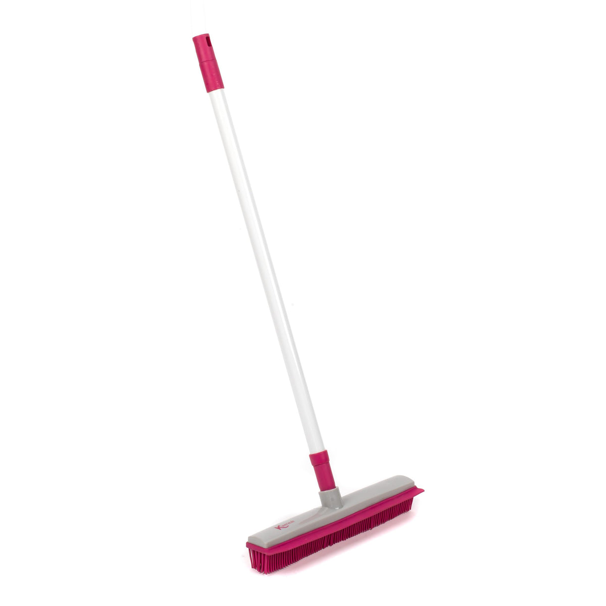 Kleeneze Electrostatic Rubber Head Floor Brush with Squeegee Edge - 1.2 m Extendable Handle, Grey