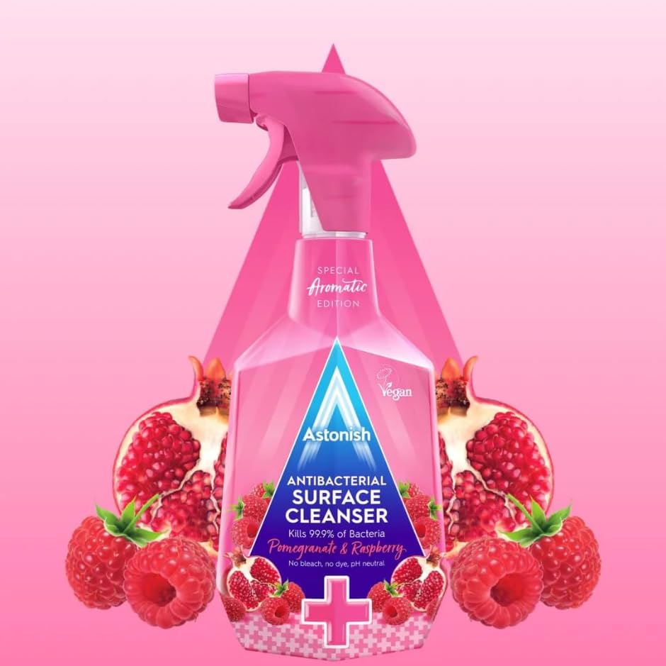 Astonish Special Aromatic Edition Multi-Purpose Anti-Bacterial Surface Cleaner - Kills 99.9% Bacteria | 750ml Spray | Pomegranate & Raspberry Scent 2