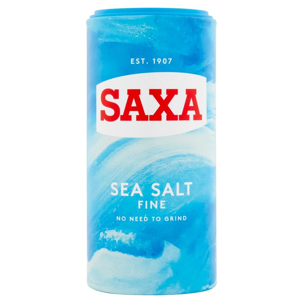 Saxa Fine Sea Salt - Premium Seasoning | Fine Texture | 350 g Drum 1