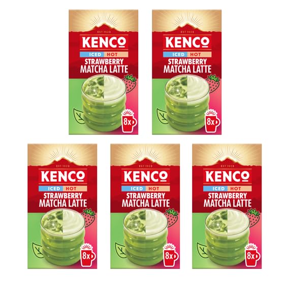 Kenco Strawberry Matcha Latte Instant Coffee Powder Sachets | Hot or Iced | 40 Servings 1