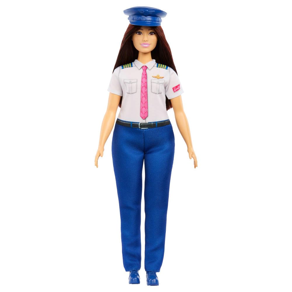 Barbie Careers Pilot Fashion Doll with Removable Flight Uniform and Cap - Ages 3+