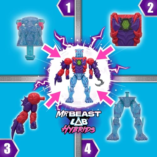 MRBEAST LAB Hybrids Multi Pack - Mix & Match Action Figures with Golden Dragon Parts 7