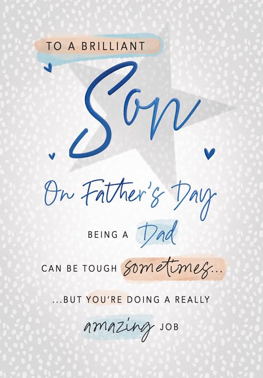 Piccadilly Greetings Father's Day Card for Son | 9 x 6 Inches | Made in the UK