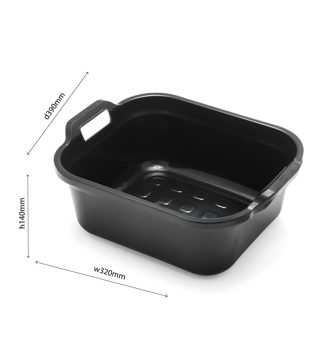 Addis Eco 10L Washing Up Bowl with Twin Handles - Made from 100% Recycled Plastic, Metallic Grey 11