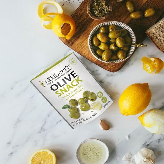 Mr Filbert's Greek Halkidiki Olives with Lemon and Oregano - Vegan Friendly | 12 x 50g Pack