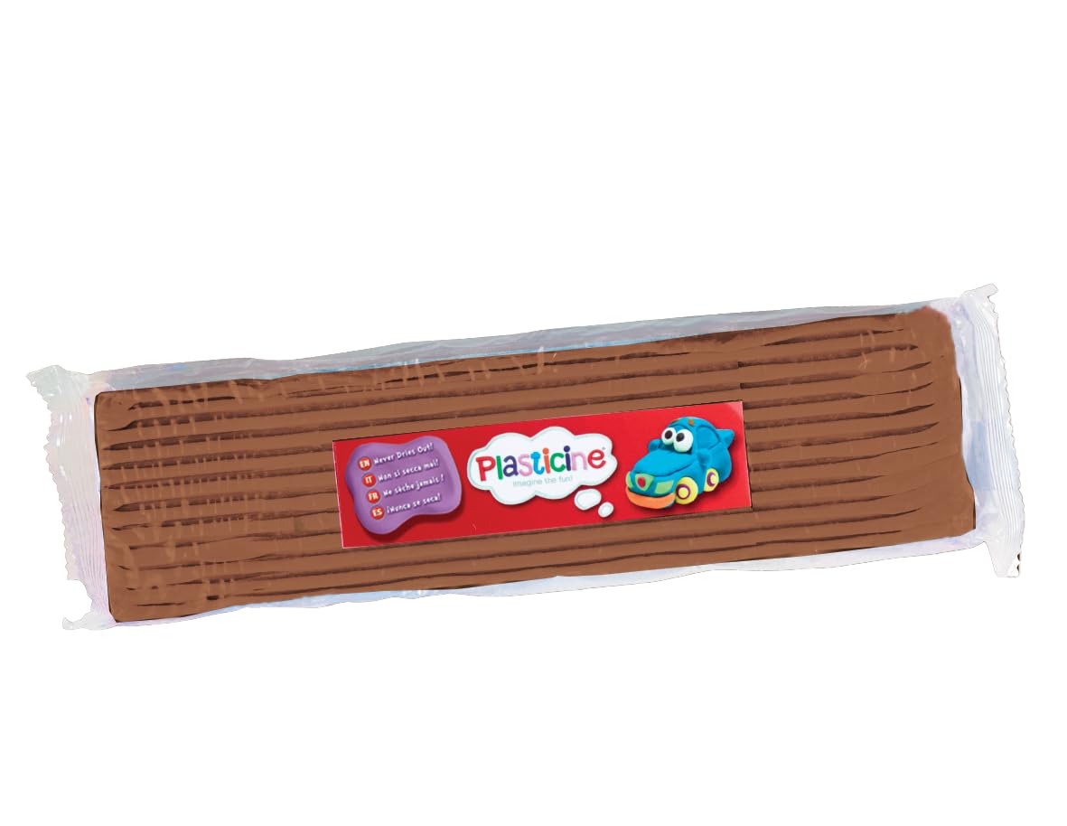 Plasticine Modelling Clay - Non-Drying, Reusable Brown Slab | 400g