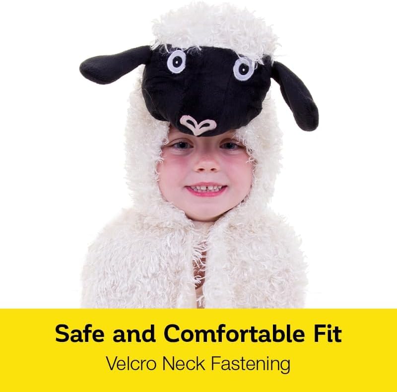 Sheep Cape Dress Up Costume - Soft Plush Hood with Velcro Fastening for Kids 3-7 Years 12