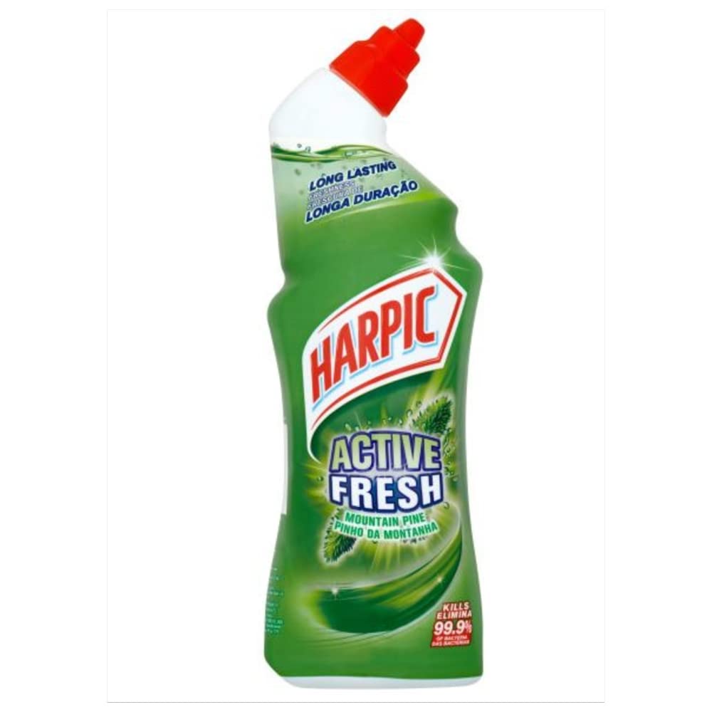Harpic Active Fresh Mountain Pine Toilet Cleaner Gel - Kills 99.9% Bacteria, Removes Limescale | 750 ml