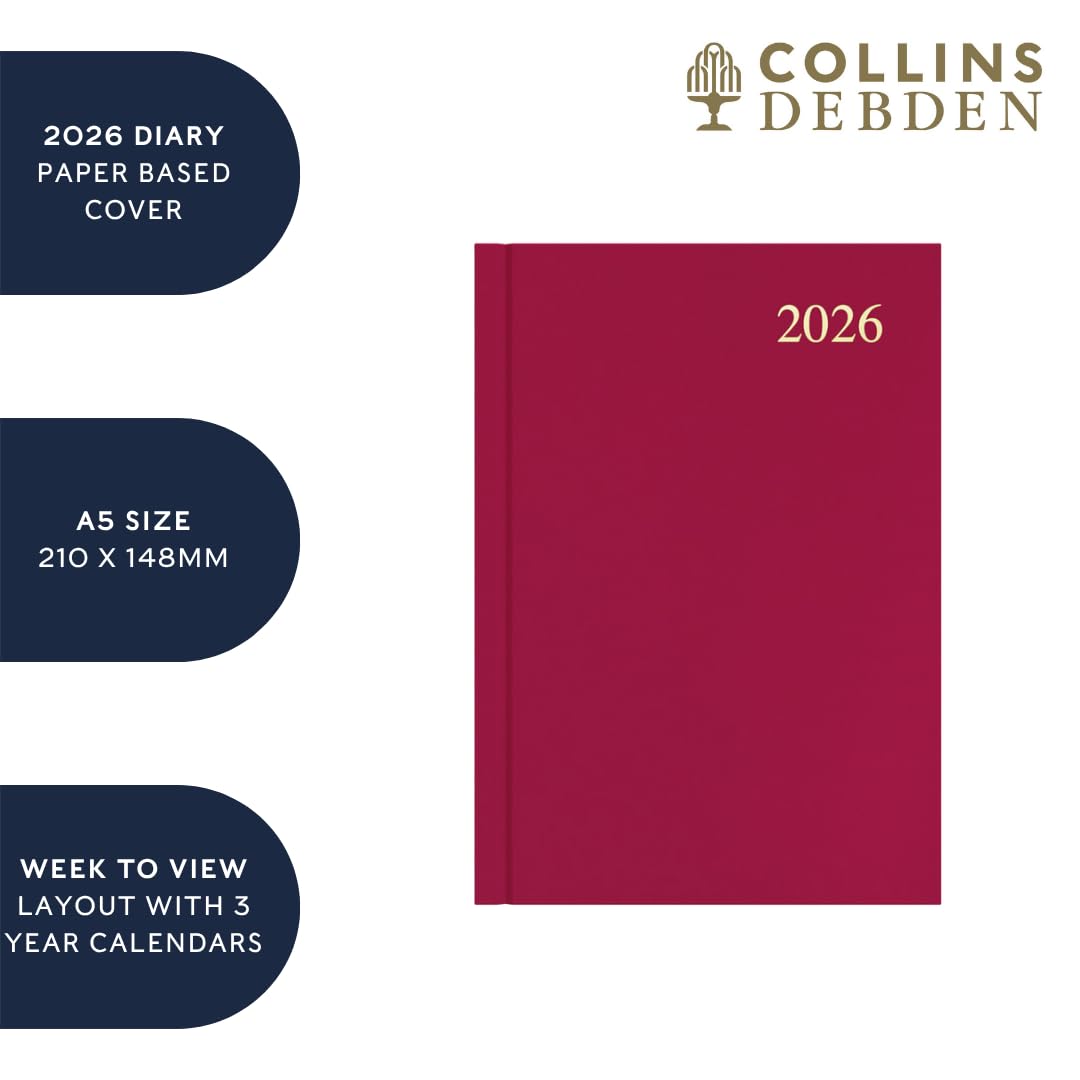 Collins Essential 2026 12 Month Appointment Book | A5 Week-To-View | Dark Blue 4
