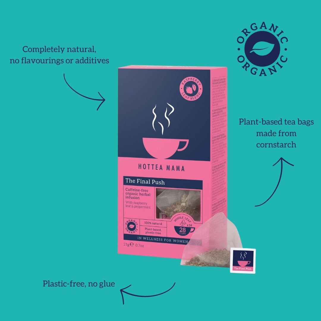HOTTEA MAMA The Final Push Organic Raspberry and Peppermint Pregnancy Tea 3