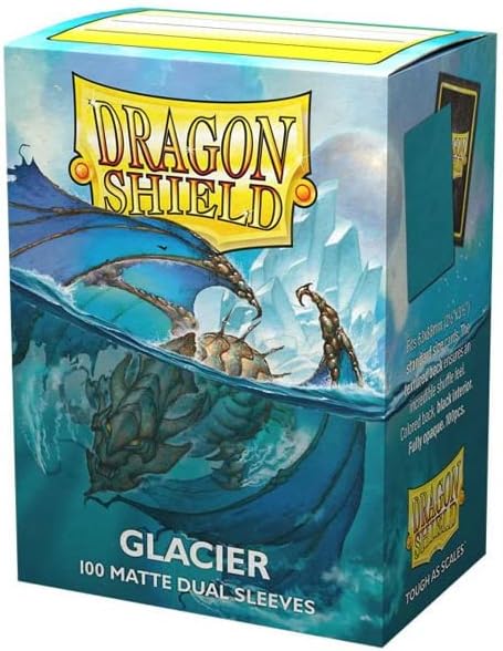 Dragon Shield Standard Dual Matte Glacier Sleeves - Blue Card Protection (100 Count)