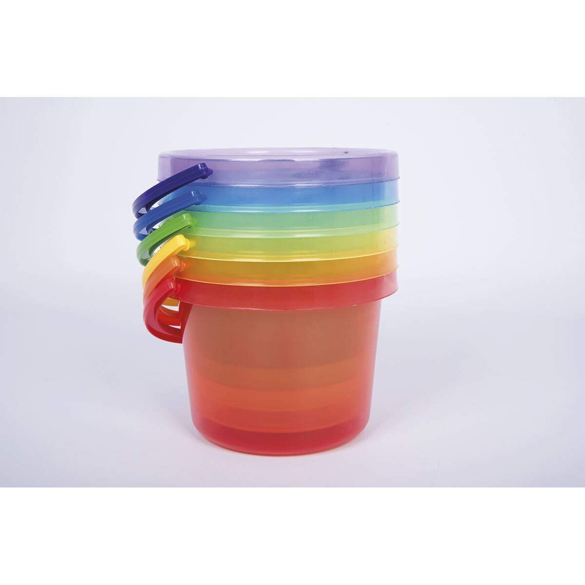 TickiT 73101 Translucent Rainbow Bucket Set - Educational Water & Sand Play Toys for Kids