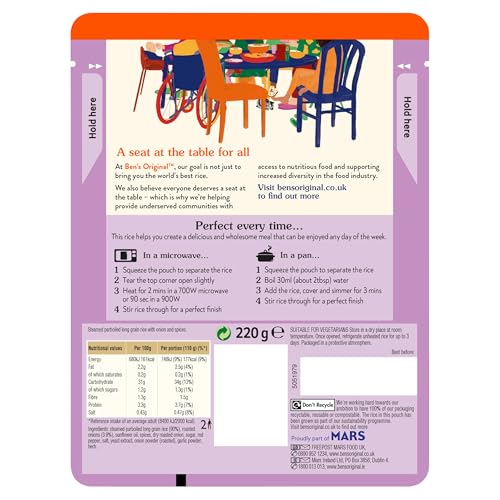 Ben's Original Onion Bhaji Microwave Rice, 6 x 220g Pouches 7