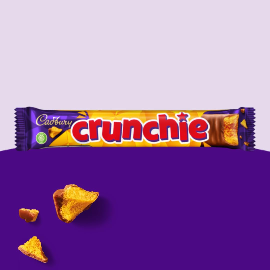 Cadbury Crunchie Milk Chocolate Bar with Honeycomb Centre - 4 x 32g Multipack