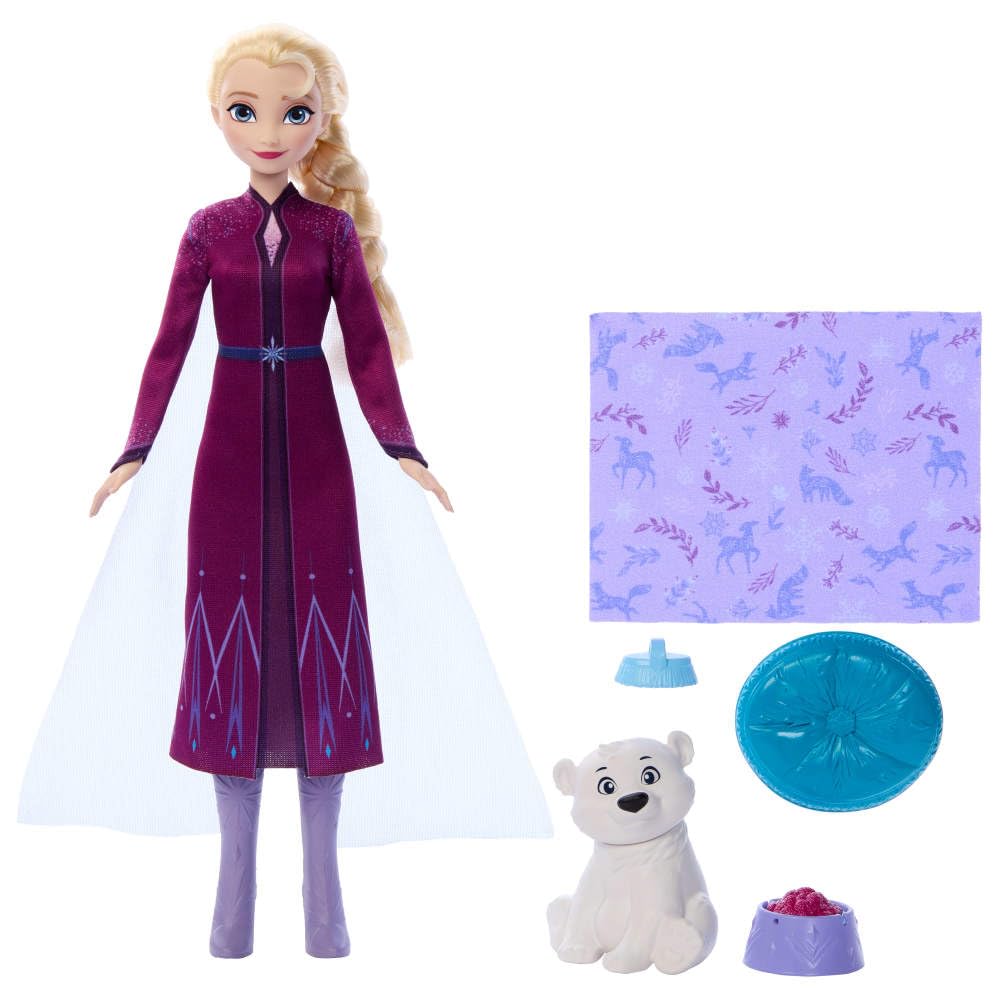Mattel Disney Frozen Elsa Fashion Doll & Bear Cub Playset with 4 Accessories - Ages 3+ 5