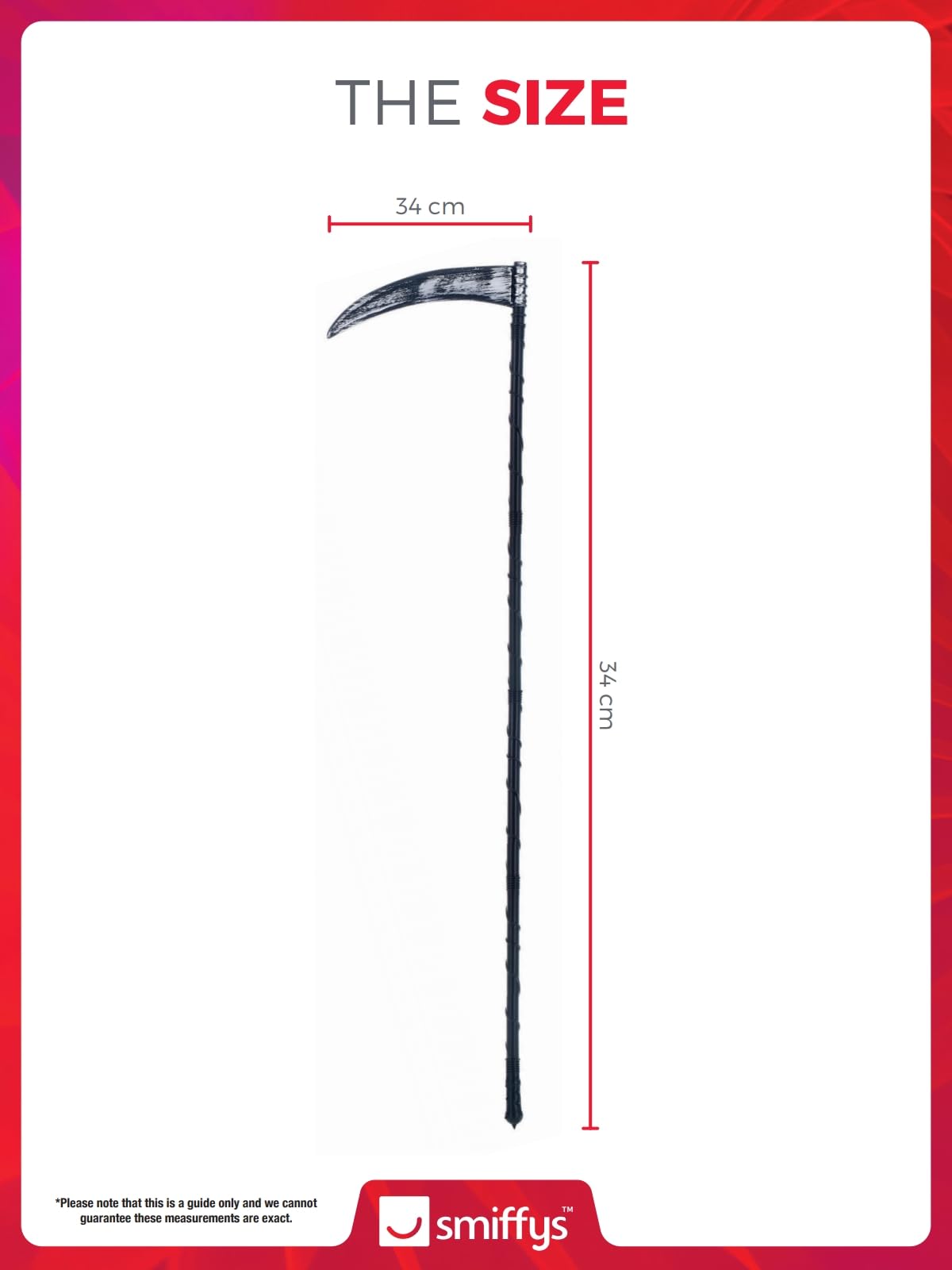 Smiffys Grim Reaper Extendable Scythe Black 138cm/54in Halloween Fancy Dress Accessory