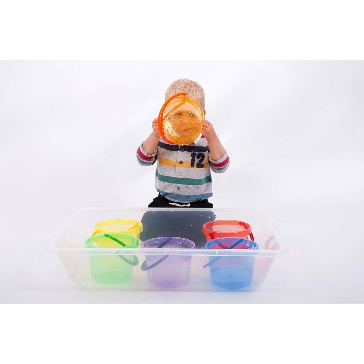 TickiT 73101 Translucent Rainbow Bucket Set - Educational Water & Sand Play Toys for Kids 3