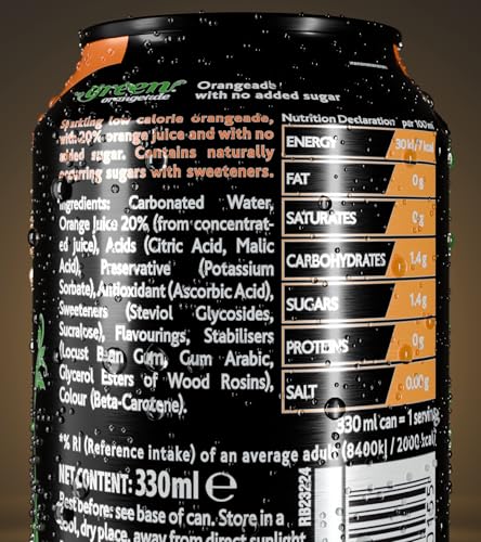 Green Cola - Green Orangeade Sparkling Soft Drink (4 x 330ml) 8